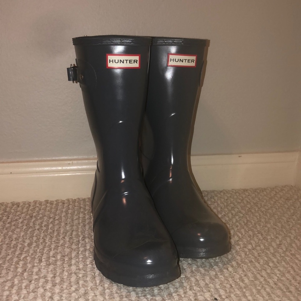 Gray/blue hunter boots short